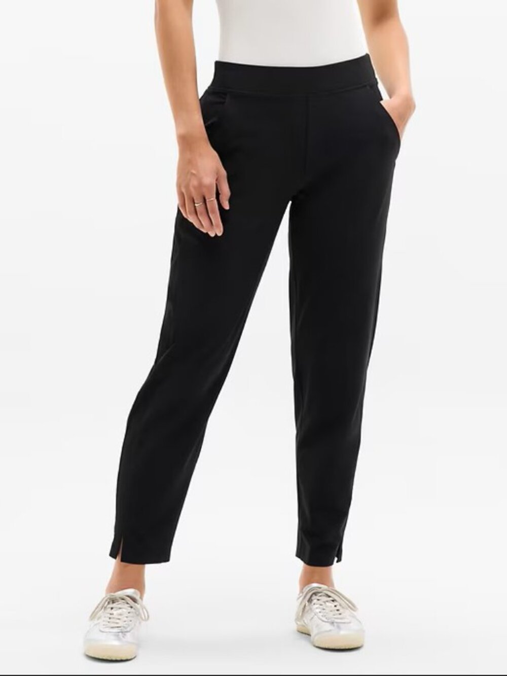 Athleta Brooklyn Mid Rise Ankle Black Straight Leg Pants - Tall